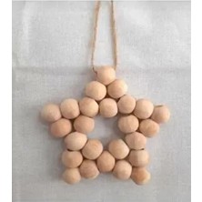 Ahşap Boncuk Yıldız Bebek Odası Ev Duvar Kapı Süsü