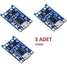 Nilestrem TP4056 Lityum Pil Şarj Modülü 3 Adet 5V 1A Mikro USB Koruma Fonksiyonu ile Uyumlu