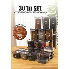 Vienev 30'lu Peggy Saklama Kabı Seti Gri Plastik Sızdırmaz Tasarım Çok Amaçlı Kullanım 1,75 1,2 0,55 0,8 0,4 Litre