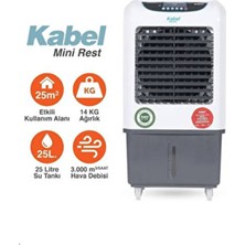 Kabel Mobil Kabel Mini Ev Tipi Evaportatif Soğutucu Beyaz Renk 25 Litre Su Tankı ile Yüksek Performans Sunar