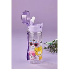 Sağlıklı Polikarbon Matara 500 Ml, Pipetli Matara 500 ml Kediler