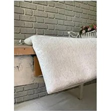 Koltuk Çekyat Örtüsü Krem Gofraj Desenli Kaymaz Taban Süngerli Üst Kumaş Kadife