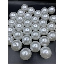 100GR 30MM Beyaz Renk Lüks / Lüx Kaplama Plastik Inci Boncuk Çanta,takı Boncuğu (100GR,~7 Adet)
