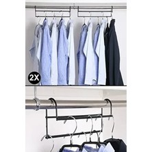 2 Adet Metal Elbise Askısı Gardrop Dolap Içi Düzenleyici Askı Gömlek Kıyafet Askılık