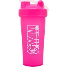 650 cc Gym Logo Karıştırıcı Şişe Pembe Renkli Plastik Malzeme ile Şık Tasarım