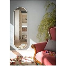 Nysamo Beyaz Oval Dekoratif Boy Aynası 40X120 cm Şık Tasarım Oval Şekil