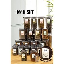 36LI Renkli Etiketli Peggy Kare Erzak ve Baharat Full Set 8x(1,75, 1,2, 0,55) 12X(0,45) Ant