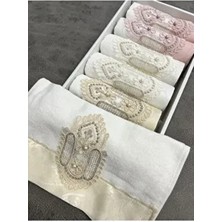 ayhanhome 6'lı Kutulu Mutfak Havlu Seti Güpürlü Saten Işlemeli 30X50 Boyut