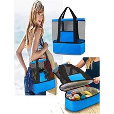 Plaj Çantası Termos Sıcak Soğuk Tutucu Termoslu Plaj Çantası