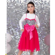 Kız Çocuk Tek Parça Elbise, Tüllü ve Payetli Balo Mezuniyet Barbie Konsepti