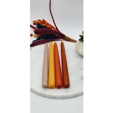 4 Lü Şamdan Mum Bahar Renkleri