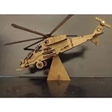 Ahşap Helikopter Maketi T129 Atak Helikopter