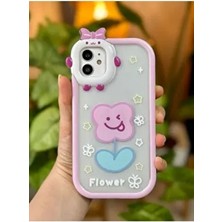 Go Aksesuar iPhone 11 Uyumlu Kurdele Desenli Kılıf Renkli Çiçek Motifli Dayanıklı Tasarım