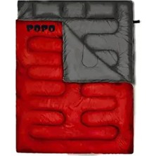 Pop/po Çift Kişilik Uyku Tulumu Kırmızı-Füme