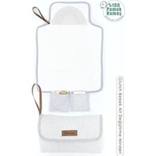 mordesign Bebek Çanta Alt Açma Minderi Alt Değiştirme Pedi, Taşınabilir Bakım Çantası, Clutch Seri, Gri