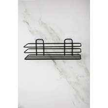 UG Home Siyah Yapışkanlı Banyo Duş Rafı Metal Baharatlık Tutucu Modern Tasarım