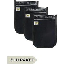 3'lü Osmanlı Kalın Siyah Banyo Hamam Kesesi 25X17 cm