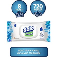 Solo Okyanus Ferahlığı Islak Havlu 720 Yaprak 8'li Set ile Rahatlatıcı Temizlik Deneyimi