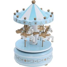 Çiko Toys Atlı Karınca Dönence Nostaljik Müzik Kutusu Mavi Renkli El Yapımı Vintage Tasarım