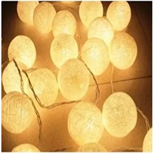 Star Global Beyaz LED Top Şeklinde Süsleme 10LU Pilli Işıklı Dekoratif Aydınlatma