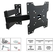 Bayırtech 19''-49'' /48-124 cm LCD LED Hareketli Duvar Askı Aparatı