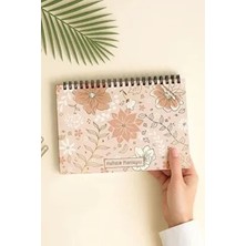 Eldesen Tasarım A5 Haftalık Planlayıcı Defter, Esnek İnce Karton Kapaklı, 1 Yıllık Altın Çiçek