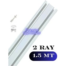 Korniş 2 Raylı Perde Rayı 1.5 Metre 2 Li Korniş Süper Kalite
