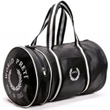 LYX Unisex Silindir Sporcu Çantası Büyük Boy Siyah Renk Suni Deriden Ergonomik Tasarım