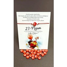 Sandal Hediyelik 23 Nisan Hediyelik Çok Renkli Bileklikli Kart 25 Adet Ulusal Egemenlik Temalı