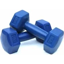 Mrt Spor Spor Deluxe 1 kg x 2 Ağırlık Seti Mavi Plastik Dambıl PVC Kaplama Özellikli