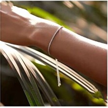 Monalisa Toka Kadın Özel Seri Su Yollu Gümüş Taşlı Bileklik