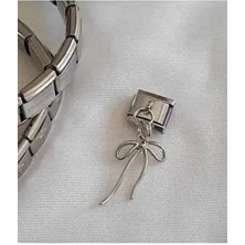 Bijoux Uniques Çelik Kurdele Fiyonk Charm Doğal Taşlı Özel Seri Unisex Bileklik