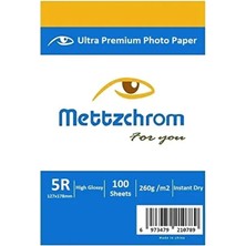 Fotoğraf Kağıdı 13X18CM 5r Epson Hp Canon Uyumlu Parlak 100 Adet Fotoğraf Kağıdı 260G
