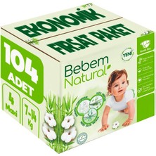 Bebem Bebek Bezi Natural Beden:4 (7-14KG) Maxi 104 Adet Ekonomik Fırsat Pk