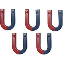 Misyon Mini U Mıknatıs Deney Malzemesi 5 Adet 3 cm Kırmızı Mavi Renkli