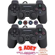 🎮 Ikili Çift Motorlu Titreşimli USB Gamepad Joystick Bilgisayar Laptop Uyumlu | Windows 7-11 Pc Kol