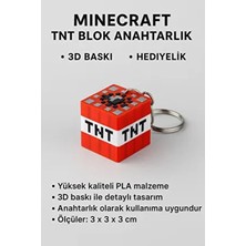 Soft Minecraft TNT Blok Anahtarlık 3D Baskı El Yapımı Hediyelik Yüksek Kaliteli PLA Malzeme