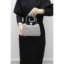Kadın Gümüş Doğal Taş Portföy Abiye Çanta
