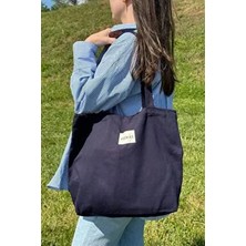 Gabardin Bez Çanta - Lacivert (Mıknatıs Çıt - %100 Pamuk Gabardin)