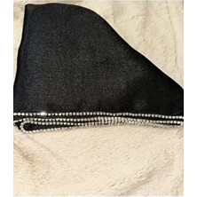 Cosie Siyah Taşlı Gümüş Özel Tasaım Janjan Şal