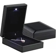 LED Işıklı Siyah Kolye Küpe Kutusu Işıklı Kutu KLYKT999SYH