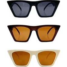 Yeni Sezon Renkli Camlı Unisex 3'lü Güneş Gözlüğü Seti