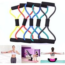 Sünger Saplı Direnç Lastiği Pilates Egzersiz Vücut Şekillendirici Direnç Lastiği Cks3