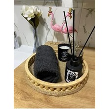 Belirtilmemiş Ahşap Banyo Düzenleyici Aksesuarları Çok Amaçlı Hasır Sepet Organizer 27 cm Çapında Şık Tasarım