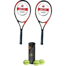2 Adet Flame 27 Inç Tek Parça L2 Grip Tenis Raketi + 2 Adet Tenis Çantası + 3 Adet Expert Maç Topu