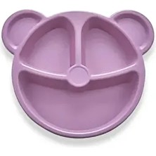 Ayıcık Şekilli Mama Tabağı 3 Bölmeli Çocuk Yemek Tabağı Pembe