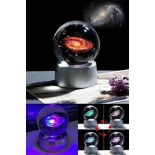 Samanyolu Galaksi Toz Bulutu Nebula Işıklı Cam Küre, Işıklı Kristal Top 6 cm Çapında