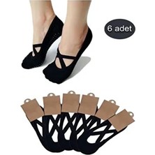 Aware Time Kadın 6'lı Kaymaz Taban Yoga Fitness Çorap Standart Beden Siyah Renk ile Rahat Kullanım
