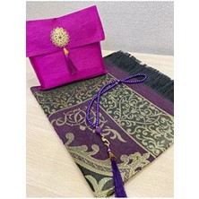 3'lü Şantuk Çantalı Hediyelik Çeyizlik Tesbih Seccade Seti