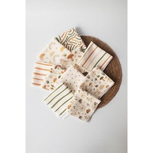 Cekic Kids 10'lu Desenli Müslin Bebek Ağız Mendili %100 Pamuk Yumuşak ve Nefes Alabilir